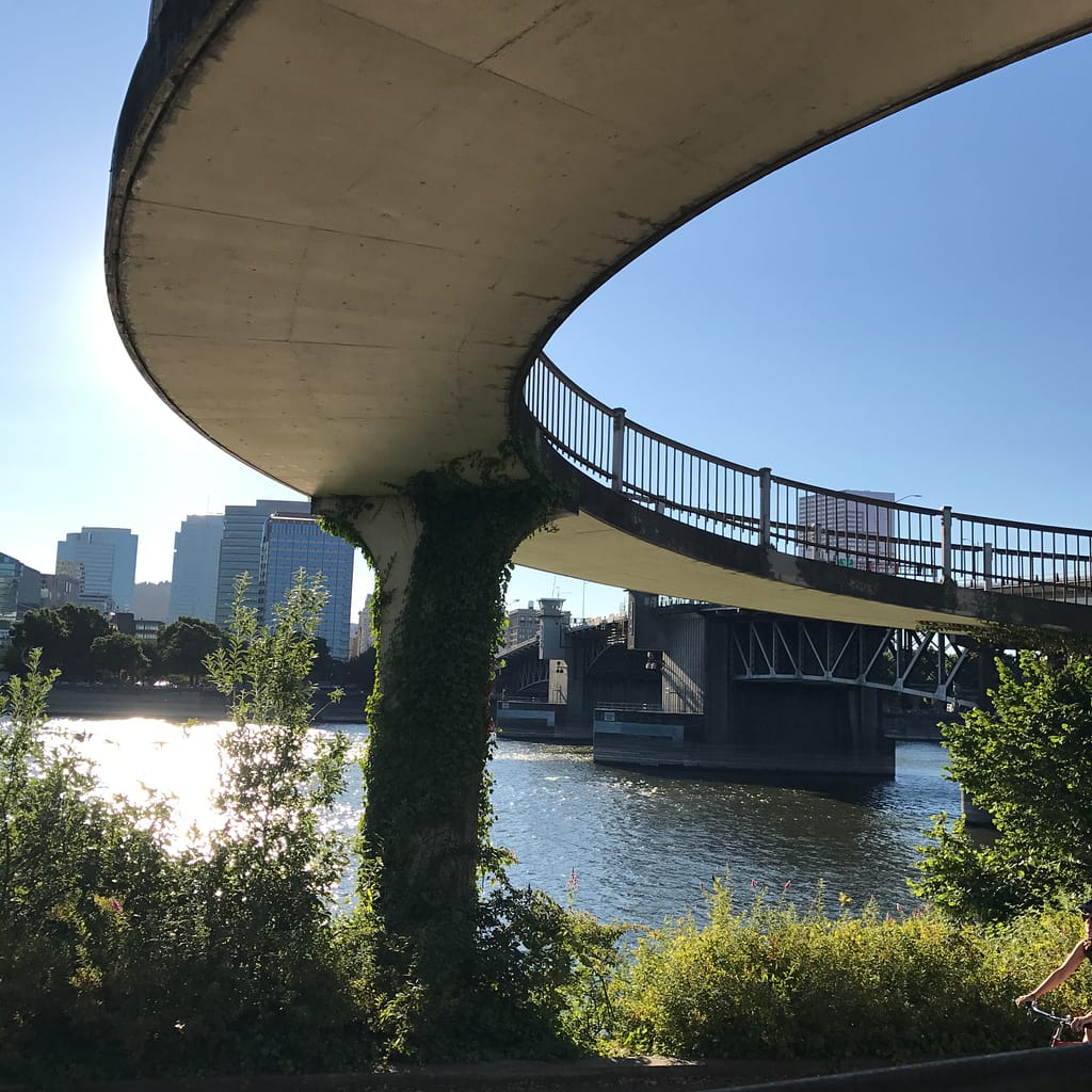 Portland bridge, view from east bank to west side