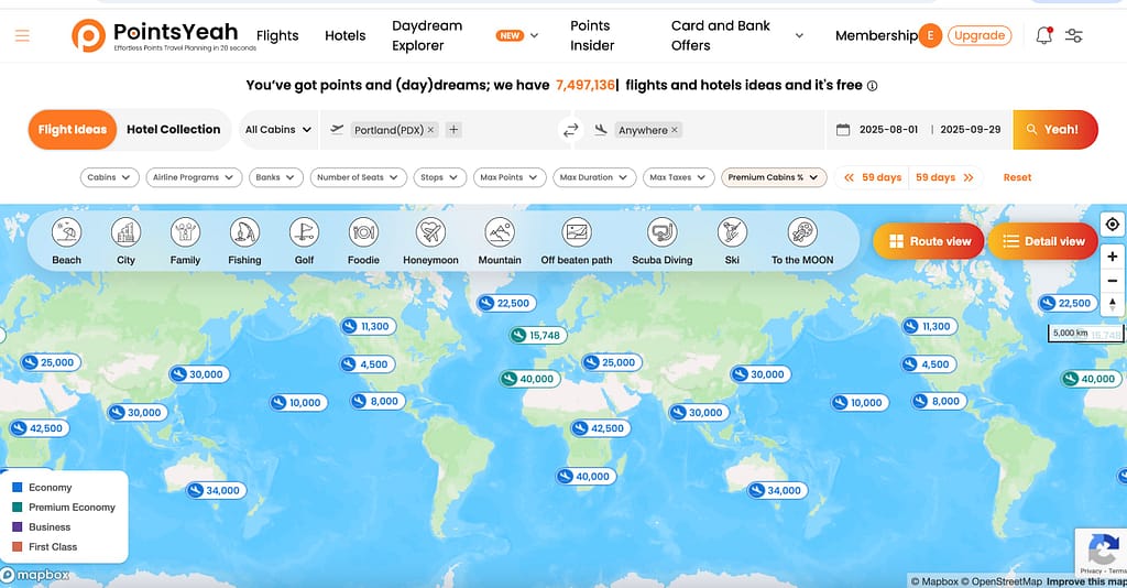 pointsyeah daydream explorer pdx to anywhere