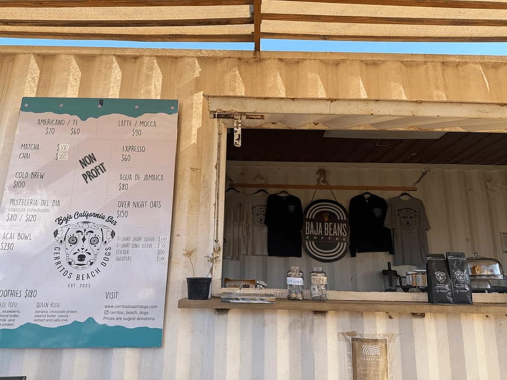 shipping container coffee shop and dog rescue