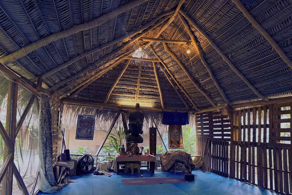 El Estar yoga studio space with altar