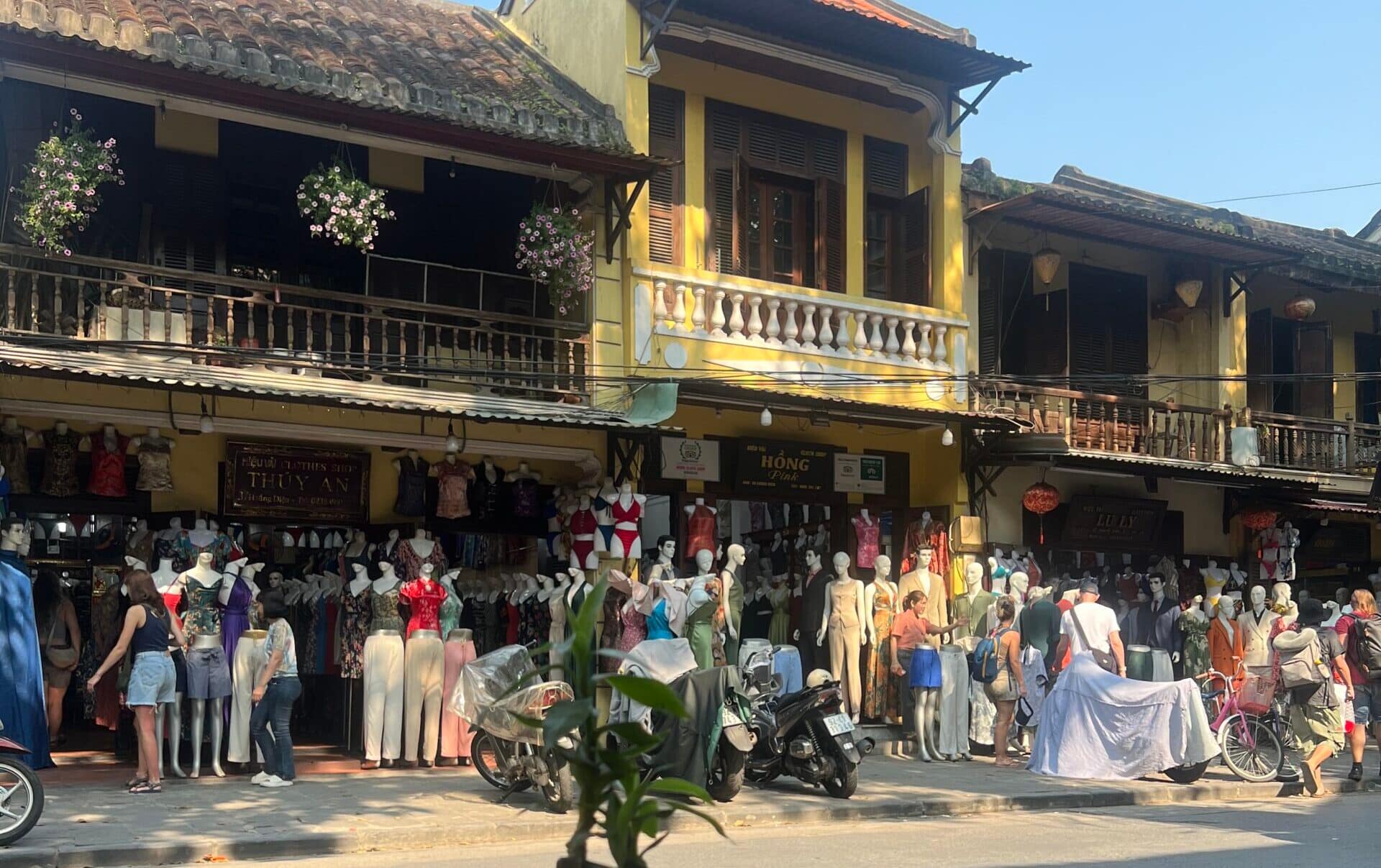 Tailor shops along street Hoi An