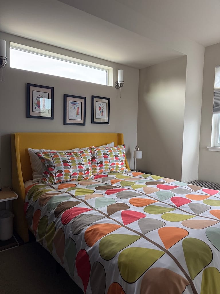 queen bedroom pacifc city oregon coast shipping container beach rental dog friendly