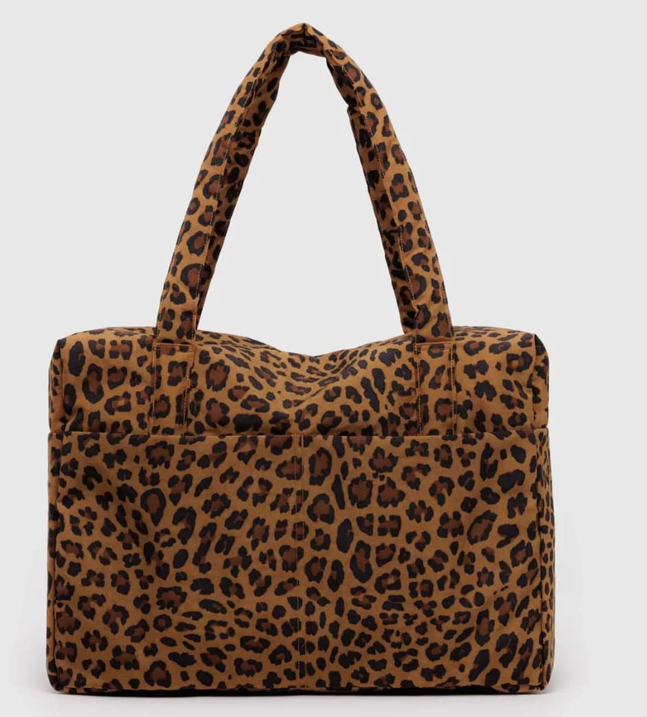 BAGGU CLOUD CARRY ON BAG LEOPARD